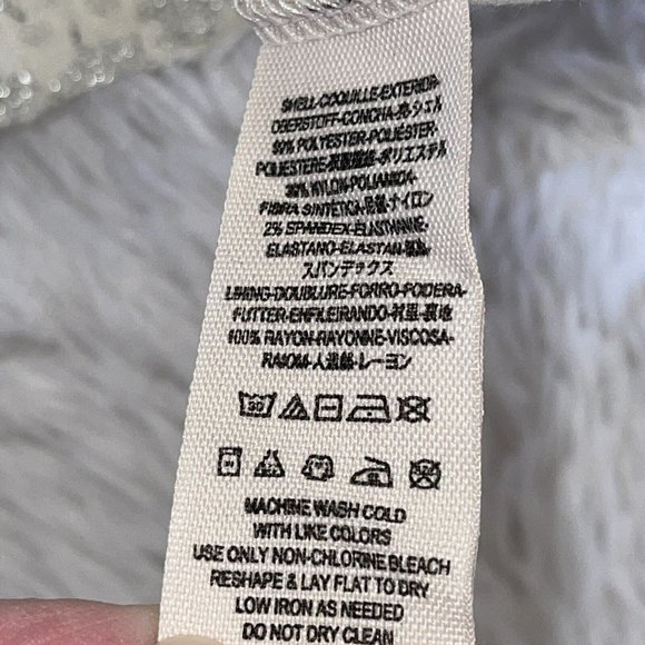 NWT Free People Fit & Flare Mini Dress Ivory Gold Foil Ombre  Lace Boho.  SZ S - Picture 6 of 8